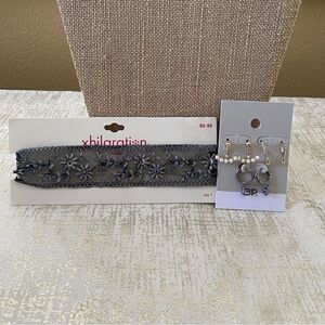 Nordstrom BP Earring Set and Target Xhileration Necklace/Chocker. New!